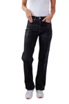 Judy Blue High Rise Control Top Straight Jeans In Washed Black In Blue