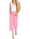 Judy Blue High Rise Control Top Wide Leg Crop Jeans In Pink In Pink