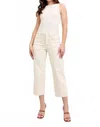 Judy Blue High Waist Crop Wide Jeans In Ecru In White