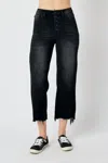 Judy Blue High Rise Cropped Wide Leg Jean In Black