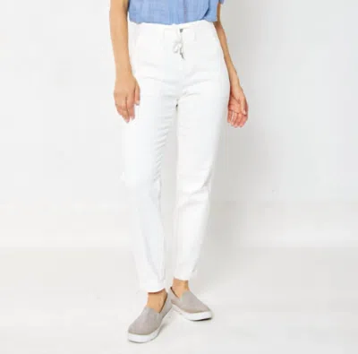 Judy Blue High Rise Garment Dyed Cuffed Jogger In White