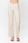 Judy Blue High Rise Over Dyed 90's Straight Leg Jeans In Light Khaki Denim