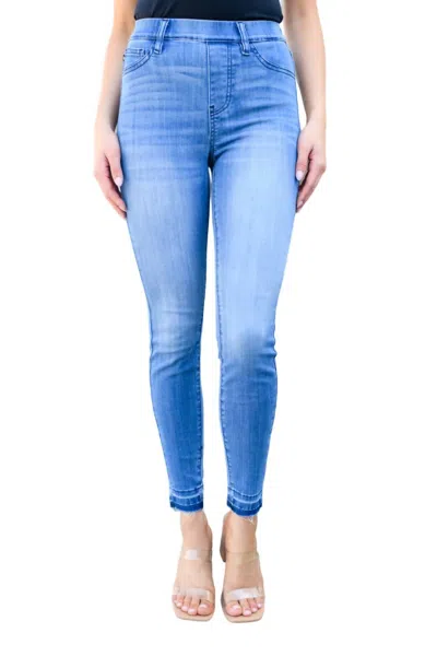 Judy Blue High Rise Pull On Release Hem Skinny Jeans In Medium Wash In Multi