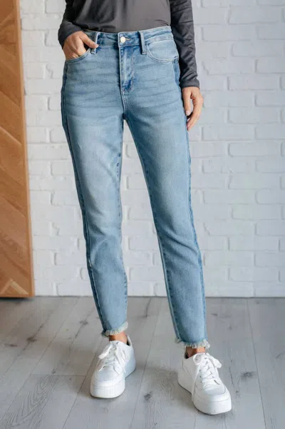 Judy Blue High Rise Side Panel Detail Slim Jeans In Medium Wash In Multi