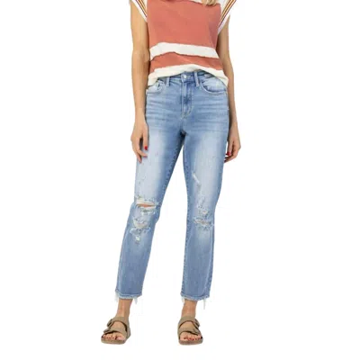 Judy Blue High Rise Slim Straight Leg Jean In Medium Blue