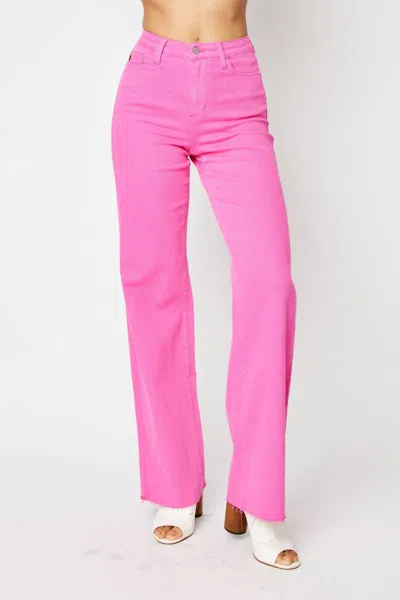 Judy Blue High Rise Straight Leg Jeans In Hot Pink