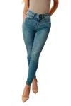 JUDY BLUE HIGH RISE THERMAL SKINNY JEAN IN MEDIUM WASH