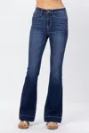 Judy Blue High Waist Cool Tummy Control Flare Jeans In Dark Wash In Blue