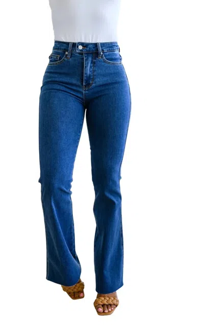 Judy Blue High Rise Tummy Control Flared Jeans In Medium Wash In Multi