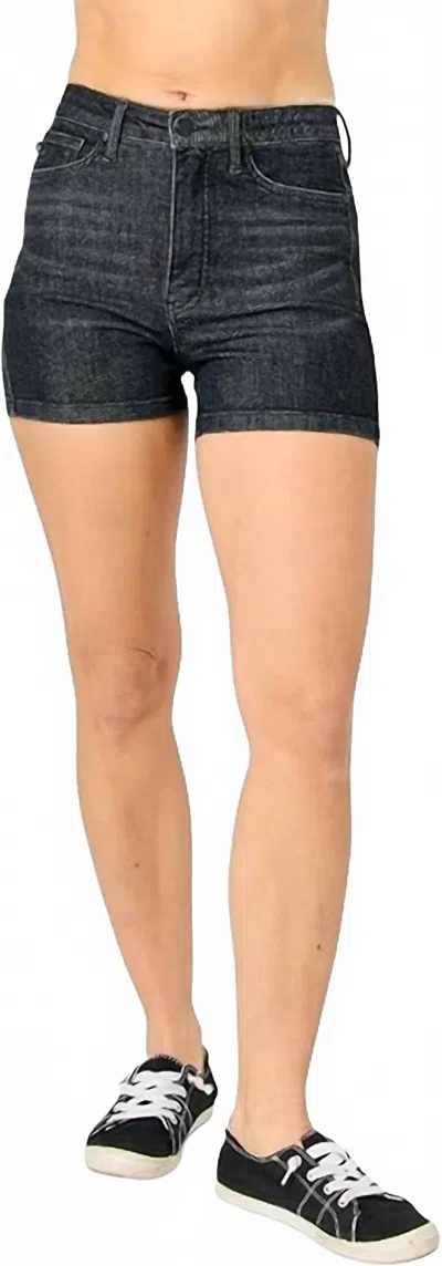 Judy Blue High Waist Tummy Control Shorts In Washed Black
