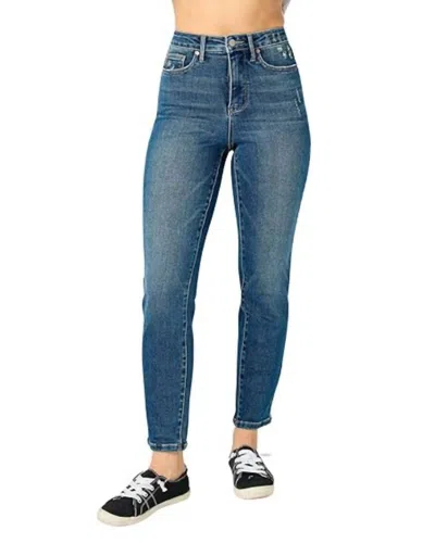 Judy Blue High Rise Tummy Control Slim Jeans In Denim In Multi