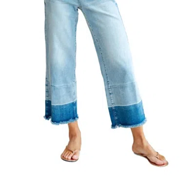 Judy Blue High Rise Wide Leg Crop Jeans In Medium Wash In Multi
