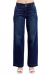 Judy Blue High Rise Wide Leg Jeans In Dark Wash In Blue