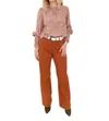JUDY BLUE HIGH RISE WIDE LEG PANTS IN AUBURN ORANGE
