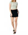 Judy Blue High Waist Back Denim Stretchable Skirt Tie Skort In Black In Black