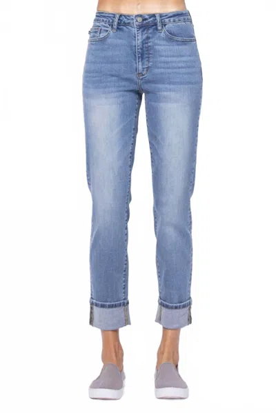 Judy Blue High Waist Boyfriend Jeans In Vintage Wash In Blue