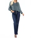 Judy Blue High Waist Button Fly Straight Jeans In Denim In Multi