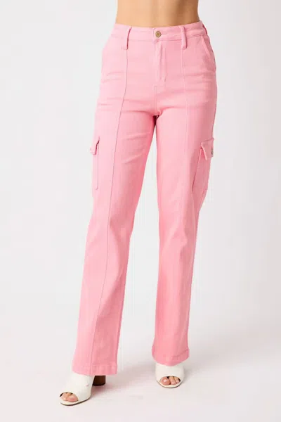 Judy Blue High Waist Cargo Pants In Pink