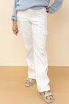 Judy Blue High Waist Cargo Pants In White