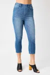 Judy Blue Cool Me Down Pull On Capri Pants In Medium Blue In Multi