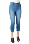Judy Blue Cool Me Down Pull On Capri Pants In Medium Blue In Blue