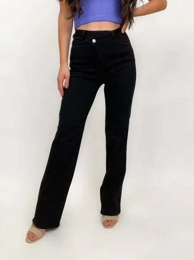 Judy Blue High Waist Criss Cross Straight Jeans In Black