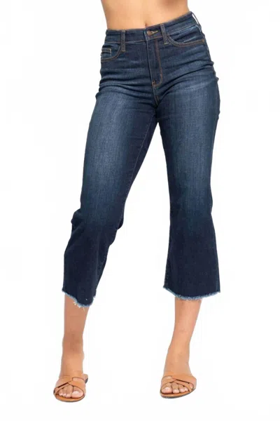 Judy Blue High Waist Crop Wide Leg Jeans In Blue