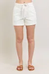 Judy Blue High Waist Cuffed Jogger Denim Short In White In White