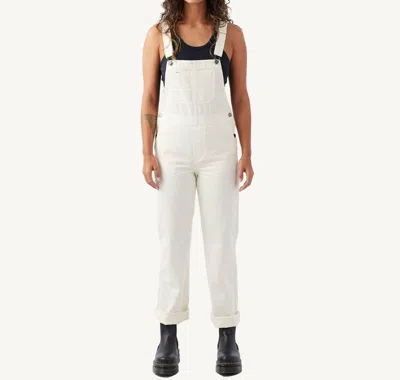 Judy Blue High Waist Cuffed Straight Overalls In Ecru In White