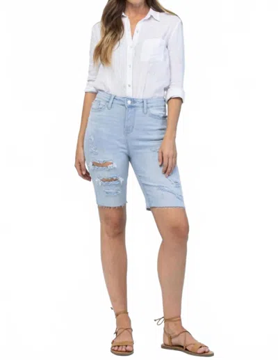 Judy Blue High Waist Cutoff Bermuda Shorts In Light Blue
