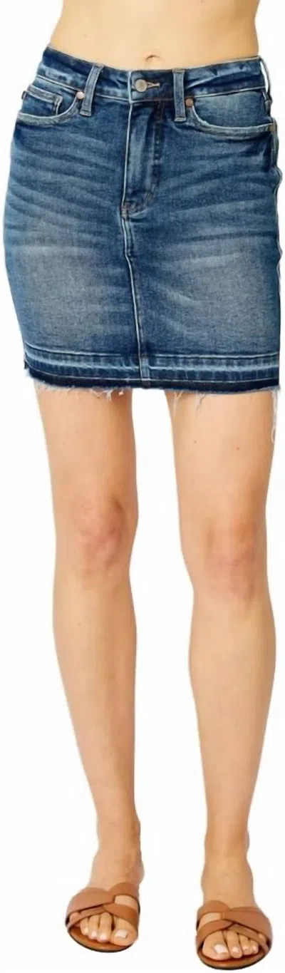 Judy Blue High-waist Denim Mini Skirt In Dark Wash