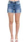 Judy Blue High Waist Denim Shorts In Vintage Wash In Blue
