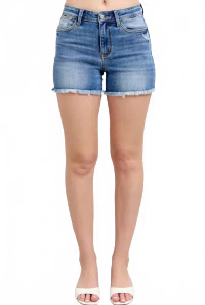 Judy Blue High Waist Denim Shorts In Vintage Wash In Blue