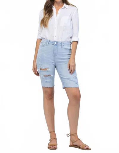 Judy Blue High Waist Destroyed Cut Off Bermuda Shorts In Blue