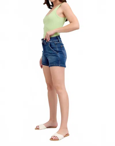 Judy Blue High Waist Double Button Waistband Denim Short In Blue