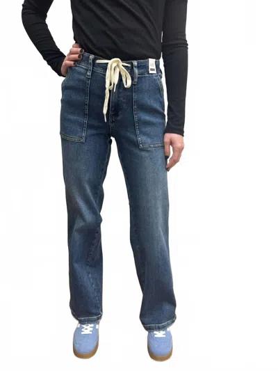 Judy Blue High Waist Drawstring Jean In Dark Wash In Blue