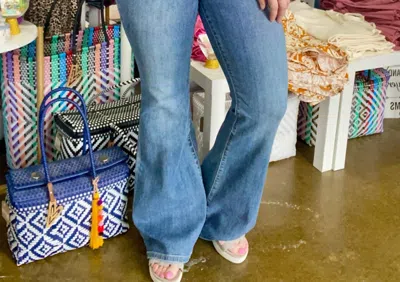 Judy Blue High Waist Flare Jeans In Medium Wash In Blue