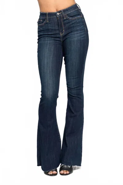 Judy Blue High Waist Flare Tall Jeans In Dark Wash In Blue