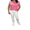 Judy Blue High Waist Garment Dyed Double Cuff Jogger In White In White