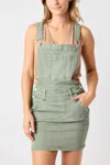 Judy Blue High Waist Overall Skirt Denim Dress In Sage In Green