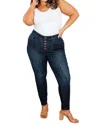 Judy Blue High Waist Hand Sanded Resin Skinny Jeans In Indigo In Multi