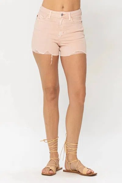Judy Blue High Waist Jean Shorts In Blush In Gold