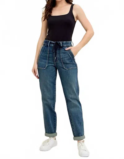 Judy Blue High Waist Joggers In Vintage Wash In Blue