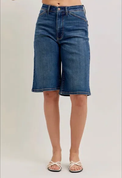Judy Blue High Waist Jort In Dark Blue