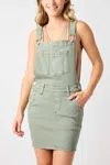 Judy Blue High Waist Overall Skirt Denim Dress In Sage In Multi
