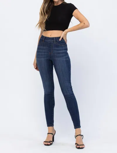 Judy Blue High Waist Patch Pocket Pull-on Skinny Jeans In Blue