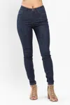 Judy Blue High Waist Pocket Embroidery Skinny Denim Jeans In Classic Back