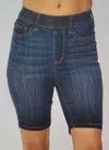 Judy Blue High Waist Pull On Biker Jean Shorts In Blue In Blue