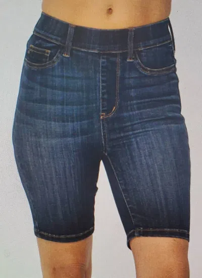 Judy Blue High Waist Pull On Biker Jean Shorts In Blue