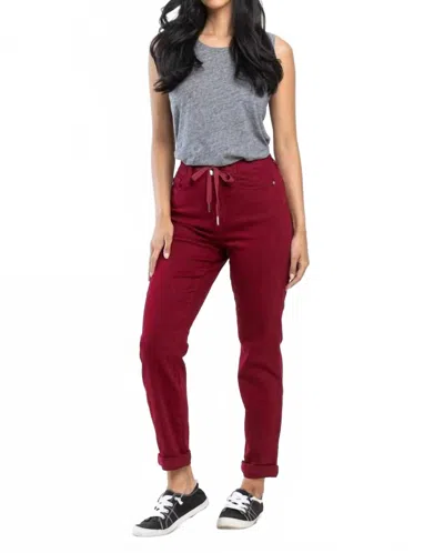 Judy Blue High Waist Pull On Double Cuff Jogger In Scarlett In Multi